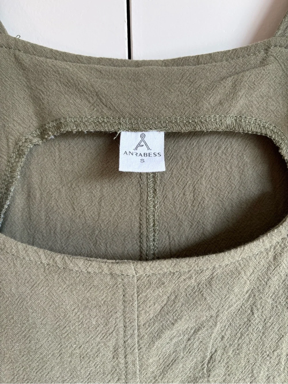 Anrabess Army Green Short Alls Jumper Overalls Fall Staple Size small